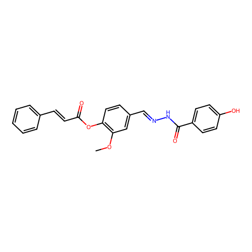 [4-[[(4-hydroxybenzoyl)hydrazinylidene]methyl]-2-methoxy-phenyl] 3-phenylprop-2-enoate structure