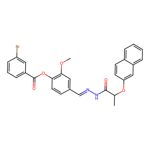 [2-methoxy-4-[(2-naphthalen-2-yloxypropanoylhydrazinylidene)methyl]phenyl] 3-bromobenzoate structure