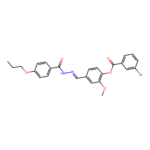 2-Methoxy-4-(2-(4-propoxybenzoyl)carbohydrazonoyl)phenyl 3-bromobenzoate structure