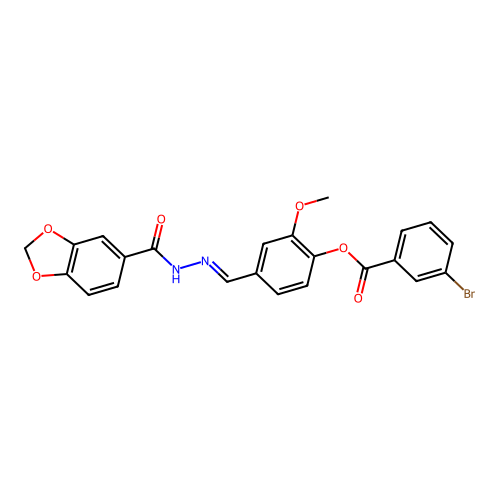 4-(2-(1,3-Benzodioxol-5-ylcarbonyl)carbohydrazonoyl)-2-meo-PH 3-bromobenzoate structure