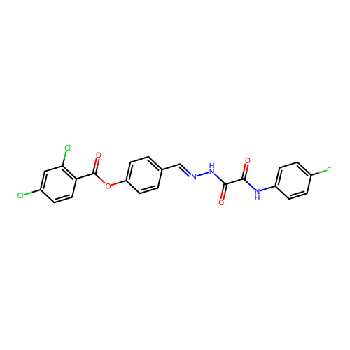 4-(2-((4-Chloroanilino)(oxo)acetyl)carbohydrazonoyl)phenyl 2,4-dichlorobenzoate structure