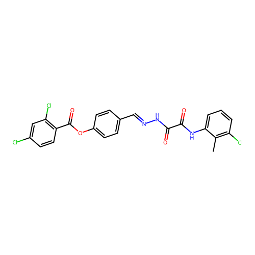 4-(2-((3-CL-2-Methylanilino)(oxo)AC)carbohydrazonoyl)phenyl 2,4-dichlorobenzoate structure