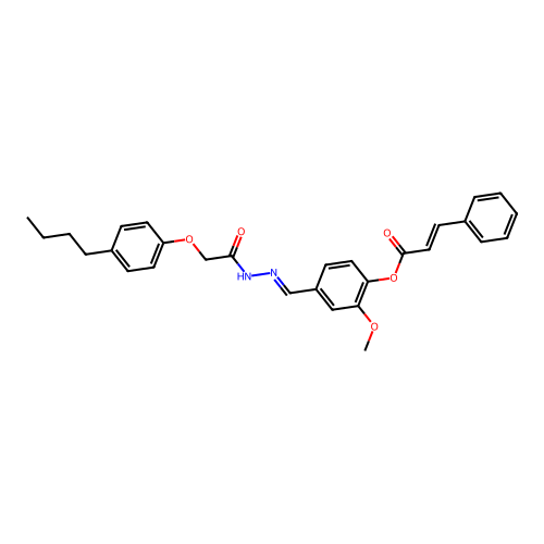 4-(2-((4-Butylphenoxy)acetyl)carbohydrazonoyl)-2-methoxyphenyl 3-phenylacrylate structure