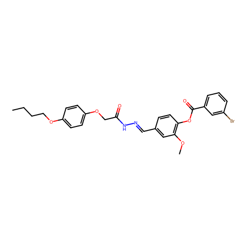 4-(2-((4-Butoxyphenoxy)acetyl)carbohydrazonoyl)-2-methoxyphenyl 3-bromobenzoate structure