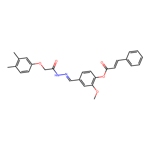 4-(2-((3,4-Dimethylphenoxy)AC)carbohydrazonoyl)-2-methoxyphenyl 3-phenylacrylate structure