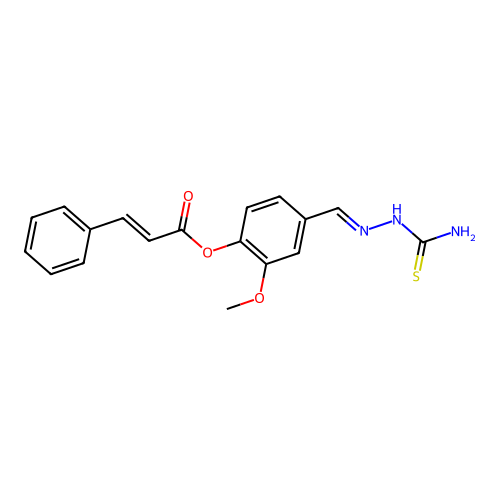 4-(2-(Aminocarbothioyl)carbohydrazonoyl)-2-methoxyphenyl 3-phenylacrylate structure