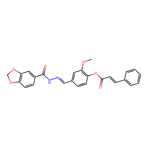 4-(2-(1,3-Benzodioxol-5-ylcarbonyl)carbohydrazonoyl)-2-meo-PH 3-phenylacrylate structure