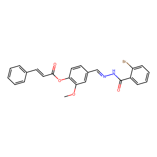 4-(2-(2-Bromobenzoyl)carbohydrazonoyl)-2-methoxyphenyl 3-phenylacrylate structure