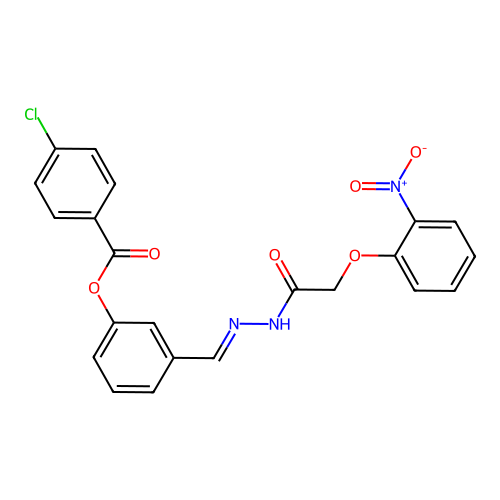 3-(2-((2-Nitrophenoxy)acetyl)carbohydrazonoyl)phenyl 4-chlorobenzoate structure