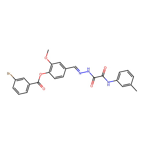 2-Methoxy-4-(2-(oxo(3-toluidino)acetyl)carbohydrazonoyl)phenyl 3-bromobenzoate structure