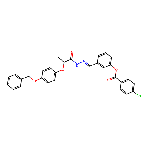 3-(2-(2-(4-(Benzyloxy)phenoxy)propanoyl)carbohydrazonoyl)phenyl 4-chlorobenzoate structure