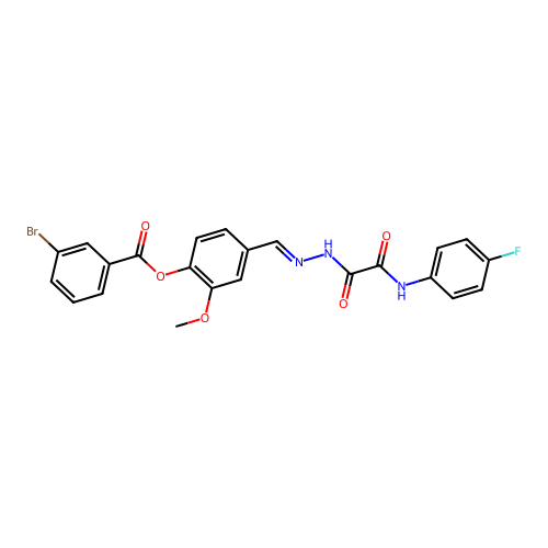 4-(2-((4-Fluoroanilino)(oxo)AC)carbohydrazonoyl)-2-methoxyphenyl 3-bromobenzoate structure