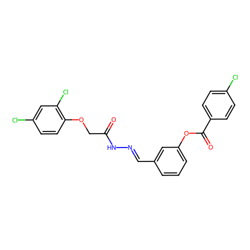 3-(2-((2,4-Dichlorophenoxy)acetyl)carbohydrazonoyl)phenyl 4-chlorobenzoate structure