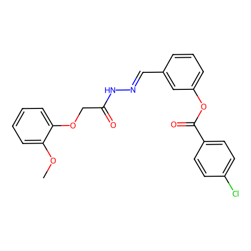 3-(2-((2-Methoxyphenoxy)acetyl)carbohydrazonoyl)phenyl 4-chlorobenzoate structure