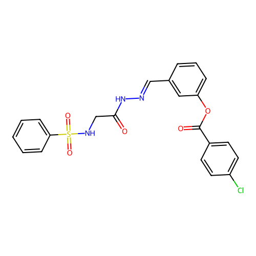 3-(2-(((Phenylsulfonyl)amino)acetyl)carbohydrazonoyl)phenyl 4-chlorobenzoate structure