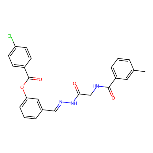 3-(2-(((3-Methylbenzoyl)amino)acetyl)carbohydrazonoyl)phenyl 4-chlorobenzoate structure