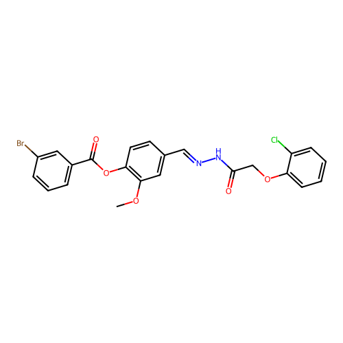 4-(2-((2-Chlorophenoxy)acetyl)carbohydrazonoyl)-2-methoxyphenyl 3-bromobenzoate structure