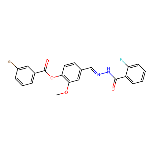 4-(2-(2-Fluorobenzoyl)carbohydrazonoyl)-2-methoxyphenyl 3-bromobenzoate structure