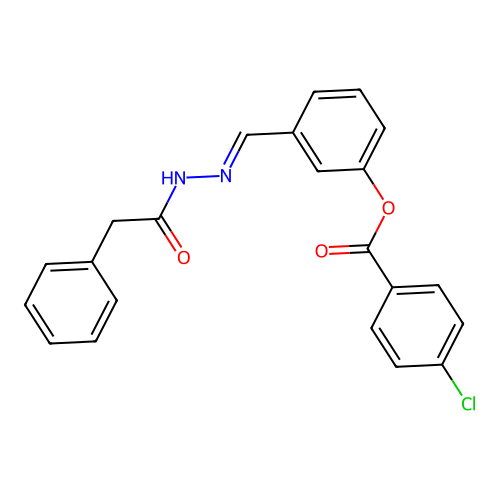 [3-[[(2-Phenylacetyl)hydrazinylidene]methyl]phenyl] 4-chlorobenzoate structure