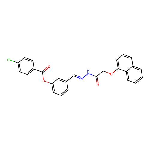 3-((E)-{2-[2-(1-naphthyloxy)acetyl]hydrazono}methyl)phenyl 4-chlorobenzoate structure