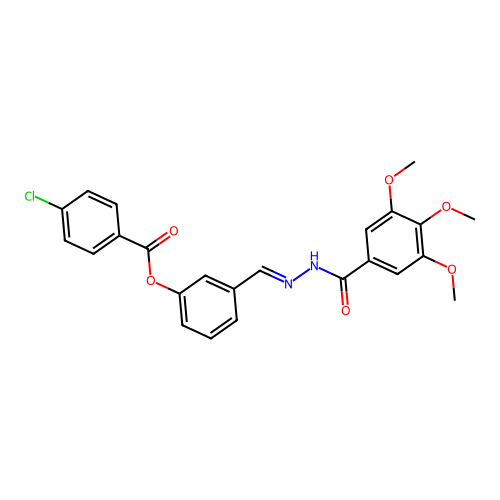 3-(2-(3,4,5-Trimethoxybenzoyl)carbohydrazonoyl)phenyl 4-chlorobenzoate structure