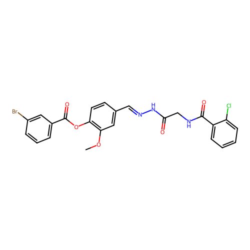 4-[(E)-({[(2-chlorobenzoyl)amino]acetyl}hydrazono)methyl]-2-methoxyphenyl 3-bromobenzoate structure