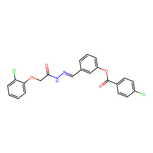 3-(2-((2-Chlorophenoxy)acetyl)carbohydrazonoyl)phenyl 4-chlorobenzoate structure