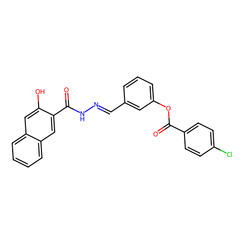 3-(2-(3-Hydroxy-2-naphthoyl)carbohydrazonoyl)phenyl 4-chlorobenzoate structure