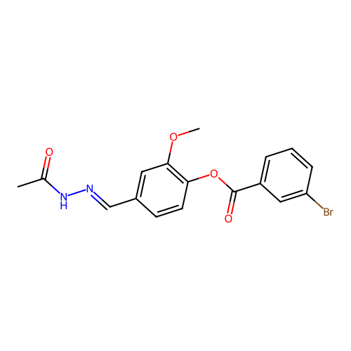 [4-[(Acetylhydrazinylidene)methyl]-2-methoxyphenyl] 3-bromobenzoate structure