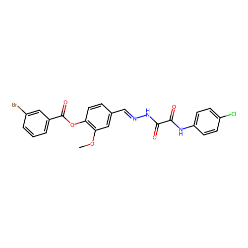 4-((E)-{[(4-chloroanilino)(oxo)acetyl]hydrazono}methyl)-2-methoxyphenyl 3-bromobenzoate structure