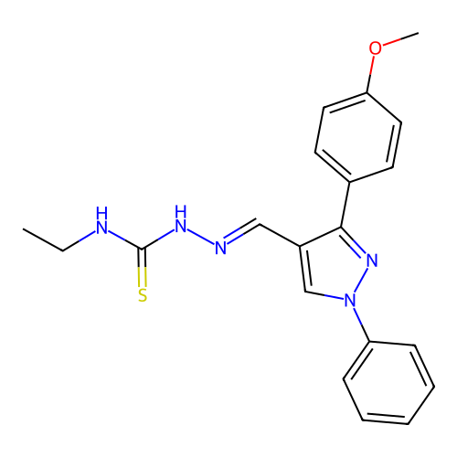 3-(4-Methoxyphenyl)-1-phenyl-1H-pyrazole-4-carbaldehyde N-ethylthiosemicarbazone structure