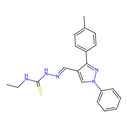3-(4-Methylphenyl)-1-phenyl-1H-pyrazole-4-carbaldehyde N-ethylthiosemicarbazone structure