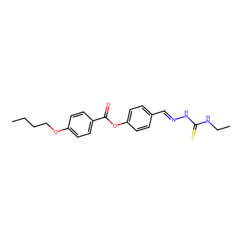 4-(2-((Ethylamino)carbothioyl)carbohydrazonoyl)phenyl 4-butoxybenzoate structure