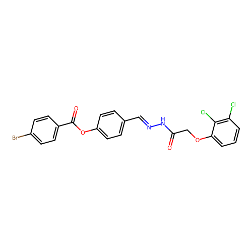 4-(2-((2,3-Dichlorophenoxy)acetyl)carbohydrazonoyl)phenyl 4-bromobenzoate structure