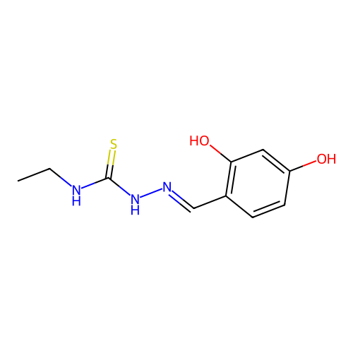 1-[(2,4-Dihydroxyphenyl)methylideneamino]-3-ethylthiourea structure