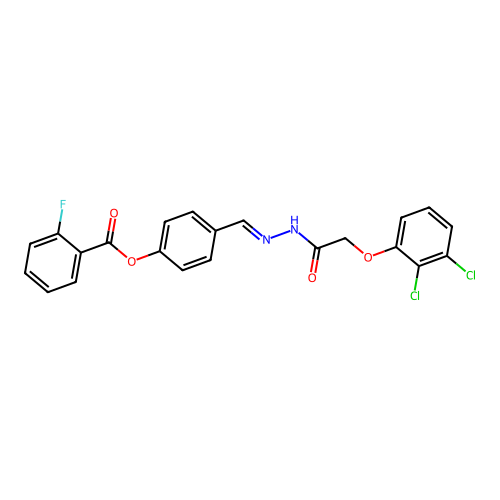 4-(2-((2,3-Dichlorophenoxy)acetyl)carbohydrazonoyl)phenyl 2-fluorobenzoate structure