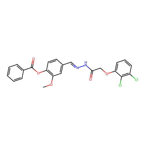 4-(2-((2,3-Dichlorophenoxy)acetyl)carbohydrazonoyl)-2-methoxyphenyl benzoate structure