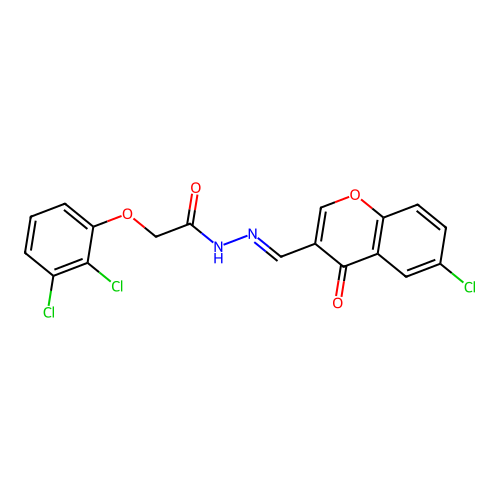 N'-((6-CL-4-Oxo-4H-chromen-3-YL)methylene)-2-(2,3-dichlorophenoxy)acetohydrazide structure