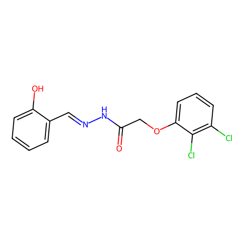 2-(2,3-dichlorophenoxy)-N-[(2-hydroxyphenyl)methylideneamino]acetamide structure