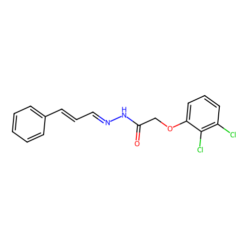 2-(2,3-Dichlorophenoxy)-N'-(3-phenyl-2-propenylidene)acetohydrazide structure