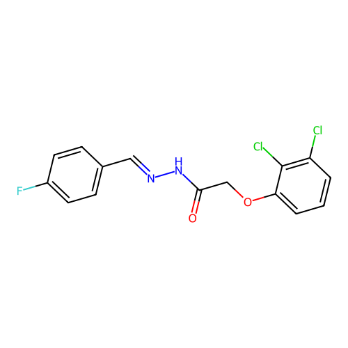 2-(2,3-dichlorophenoxy)-N-[(4-fluorophenyl)methylideneamino]acetamide structure