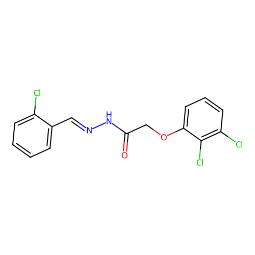 N-[(2-chlorophenyl)methylideneamino]-2-(2,3-dichlorophenoxy)acetamide structure
