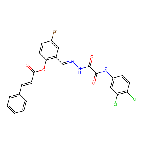 4-BR-2-(2-((3,4-Dichloroanilino)(oxo)AC)carbohydrazonoyl)phenyl 3-phenylacrylate structure