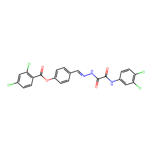 4-(2-((3,4-Dichloroanilino)(oxo)AC)carbohydrazonoyl)phenyl 2,4-dichlorobenzoate structure