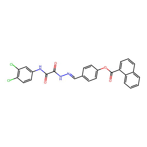 4-(2-((3,4-Dichloroanilino)(oxo)acetyl)carbohydrazonoyl)phenyl 1-naphthoate structure