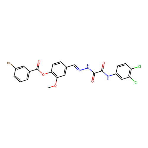 4-(2-((3,4-Dichloroanilino)(oxo)AC)carbohydrazonoyl)-2-meo-PH 3-bromobenzoate structure