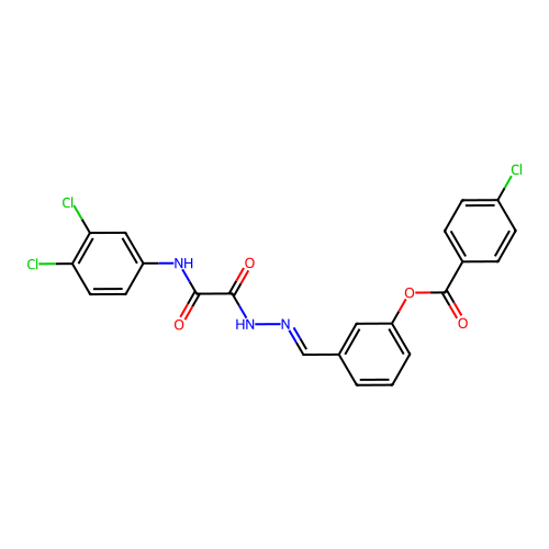 3-(2-((3,4-Dichloroanilino)(oxo)acetyl)carbohydrazonoyl)phenyl 4-chlorobenzoate structure