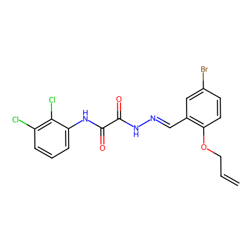 2-(2-(2-(Allyloxy)-5-bromobenzylidene)hydrazino)-N-(2,3-DI-CL-PH)-2-oxoacetamide structure