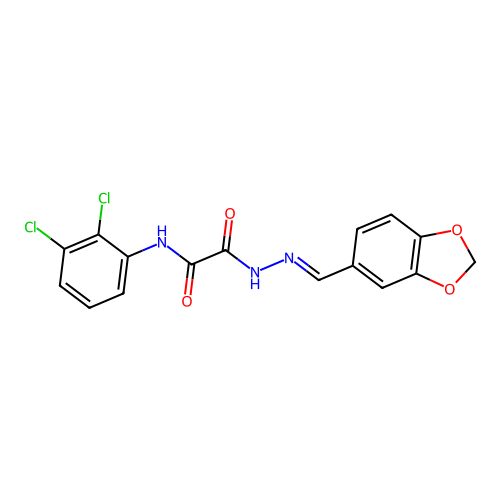 2-(2-(1,3-Benzodioxol-5-ylmethylene)hydrazino)-N-(2,3-DI-CL-PH)-2-oxoacetamide structure