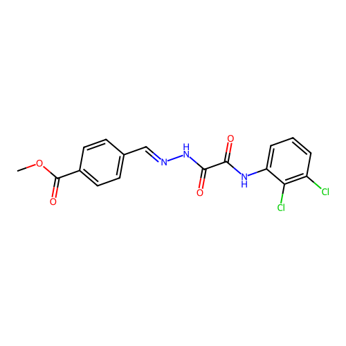 Methyl 4-(2-((2,3-dichloroanilino)(oxo)acetyl)carbohydrazonoyl)benzoate structure